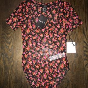 Sheer floral body suite